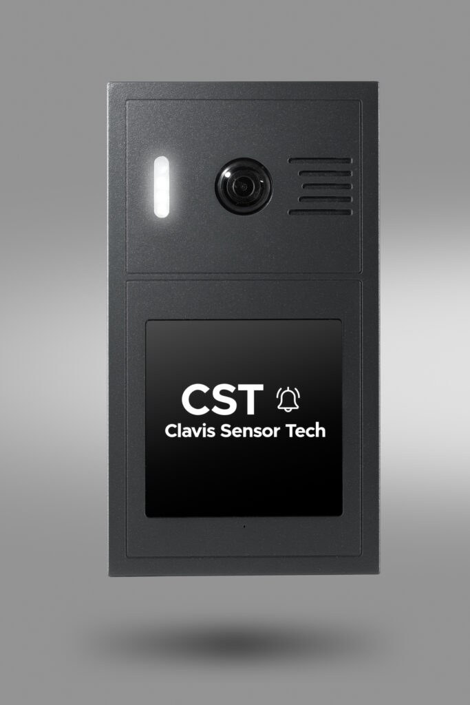 Frontansicht eines Sensorgehäuses von CST Clavis Sensor Tech